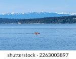 Person Kayaking in Puget Sound in WA