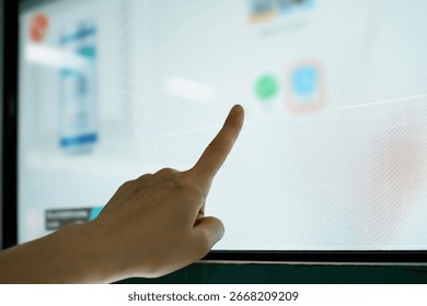A Person Pointing at Touchscreen Interface with App Icons - Powered by Shutterstock - Get 15% off with code: PIKWIZARD15