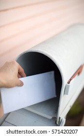 Person Receiving A Letter And Getting From Mailbox