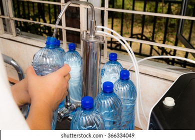 Person Recycle Empty Plastic Bottle From Filtered Tap Water Deemed As Unhealthy Practice