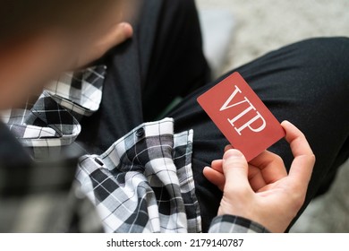 Person Showing VIP Card Pass, Exclusive Access Membership