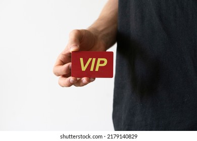 Person Showing VIP Card Pass, Exclusive Access Membership