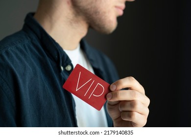 Person Showing VIP Card Pass, Exclusive Access Membership