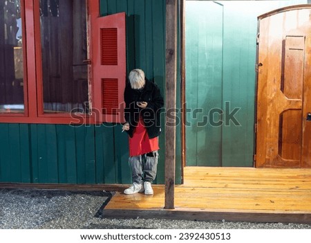 Similar – Image, Stock Photo First contact with chewing gum machine