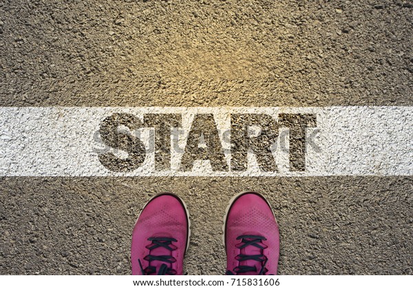 Person Standing Starting Line Stock Photo (Edit Now) 715831606