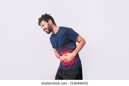 Person With Stomach Pain, Stomach Problems Concept, Man With Digestive Problems, Man With Stomach Pain, Isolated