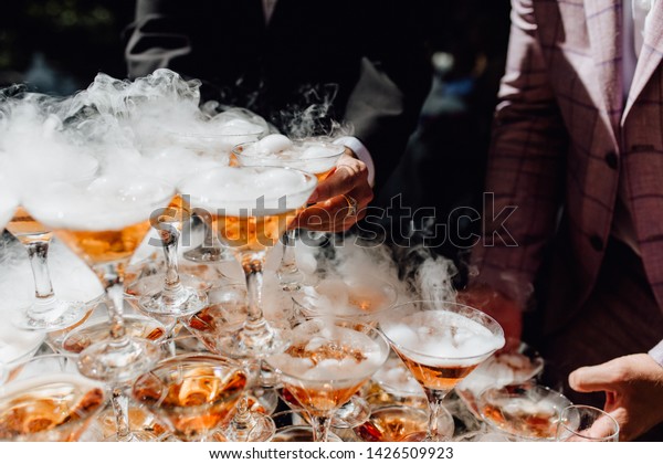 Person Take Smoking Bubble Alcoholic Drink Stock Photo Edit Now