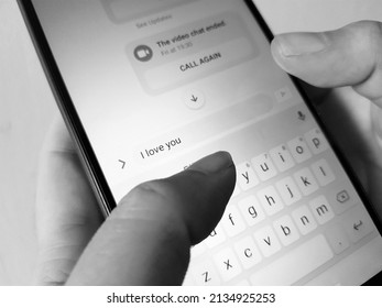 A Person Texting The Words 