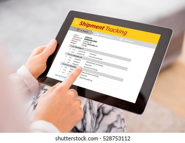 Person Tracking Shipment On Tablet