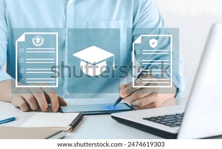 A person using laptop on e leag concept.