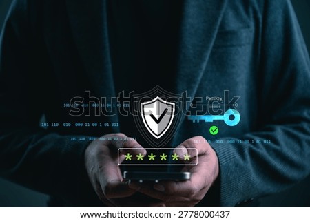 Person using smartphone with passkey authentication interface, representing cybersecurity, password protection, secure login, digital identity verification, encrypted access, online privacy concepts.