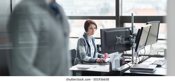 Personal assistant working in corporate office. Business and entrepreneurship concept. - Shutterstock ID 501936658