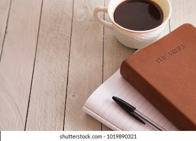 Personal Bible Study with a Cup of Coffee - Shutterstock ID 1019890321