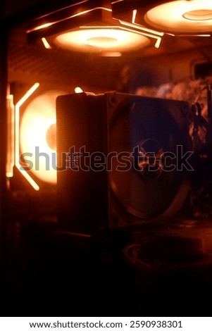personal computer cooling component that has an indicator with a yellow RGB light