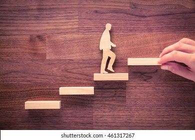 Personal development, personal and career growth, progress and potential concepts. Coach (human resources officer, manager, mentor) motivate employee to growth. - Shutterstock ID 461317267