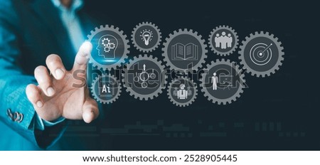 Personal development professional Upskill concept. reskill, kill training, competence, education, learning, ability, knowledge for digital transformation, AI technology leader mindset