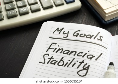 Personal Goal - Financial Stability Inscription On The Sheet.