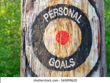 Personal Goals - Tree With Target And Text