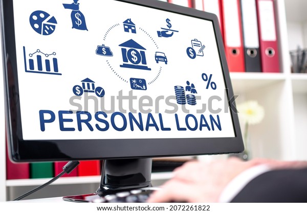 Personal loan\
concept shown on a computer\
screen