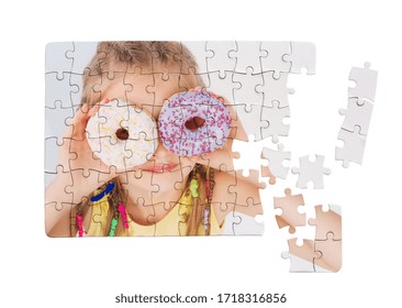 Personal Photo Of Little Girl Printed On Jigsaw Puzzle