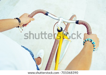 Similar – pump my bicycle (2) Wheel