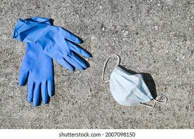 Personal Protective Equipment Mask And Gloves. High Quality Photo