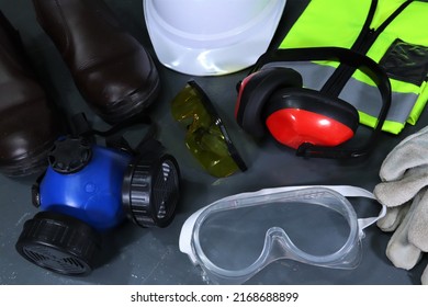 Personal Protective Equipment or PPE is a must have on most work sites. Construction sites require that a worker at all times at least wears a helmet, protective glasses, and closed shoes - Shutterstock ID 2168688899