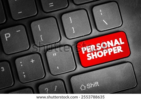 Personal Shopper text button on keyboard, concept background