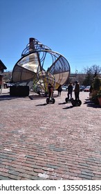 Personal transport modes in Distillery District in Toronto, Ontario/ Canada -March, 23,2019 