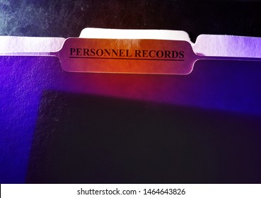 Personnel Records Folder With Visible Document Inside -- Employee Privacy Concept