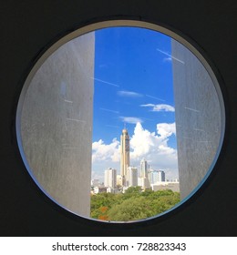 Perspective Architectural Building View through Eye Hole