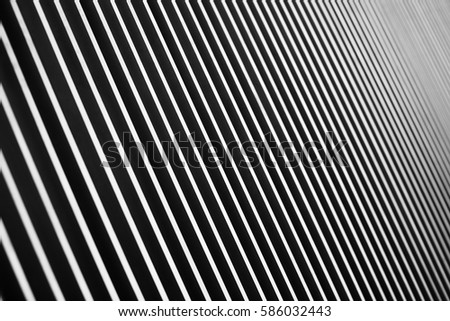 The perspective of parallel black and white lines