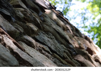 Perspective Shot Of A Stacked Stone Column