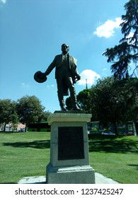 Perspective Of The Statue Of General José Gervasio Artigas In The Parque Del Oeste (