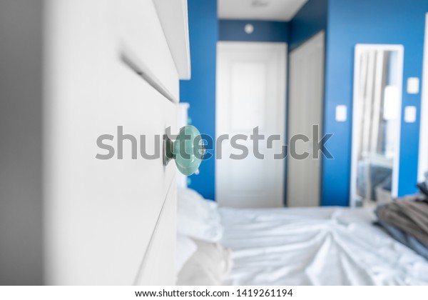 Perspective View Bedroom Showing Dresser Knob Stock Photo