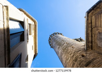perspective view bottom angle of constructions middle age
