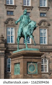 Perspective View Of The Equestrian Statue Of Frederick VII In Christiansborg, City Of Copenhagen, Denmark