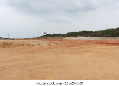 Perspective View Of Open And Level Dirt Ground