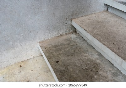 Perspective of weathered concrete staircase