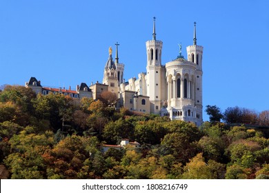 Perspectives Of The Notre Dame De Fourvière Basilica, In Lyon.