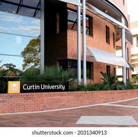 Perth, Australia - August 17 2021: Building At Curtin University Bentley Campus, Western Australia