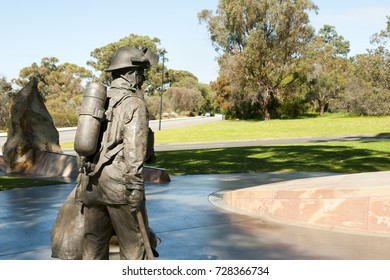 PERTH, AUSTRALIA - August 18, 2017: Firefighters Memorial Grove Commemorates Western Australian Firefighters