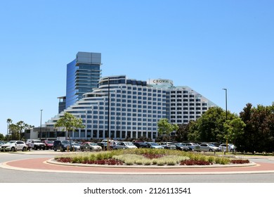 Perth, Australia - December 15 2021: Luxury Crown Perth, Resort and Casino Burswood, Perth Western Australia