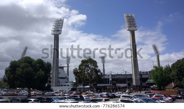 PERTH, AUSTRALIA -\
December 17, 2017: The WACA is a sports stadium in Perth, Western\
Australia. Built in the early 1890s for cricket and other sports in\
Western Australia