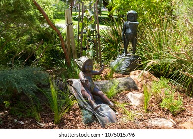 PERTH, AUSTRALIA - FEBRUARY 2018 : Sculptures Of Gumnut Babies At Stirling Gardens In Perth, Australia On February 24, 2018. Gumnut Baby Is Characters From May Gibbs's Book.