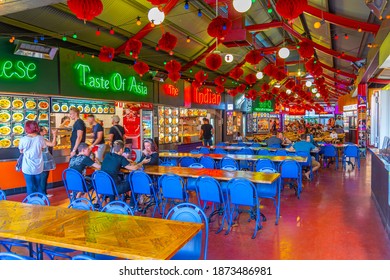 PERTH, AUSTRALIA, JANUARY 18, 2020: Asian Food Court In Perth, Australia