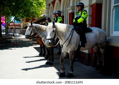 Perth, Australia - November 20, 2021: Mounted Police Of The Western Australian Police Force