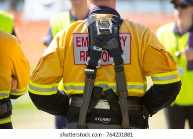 Perth, Australia, November 26, 2017: Members Of Emergency Response Team At Exercise Briefing.