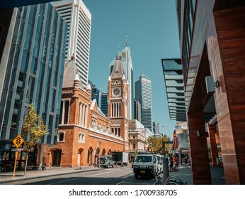 PERTH, AUSTRALIA - October 30, 2019: Perth Central Financial And Business District Skyline