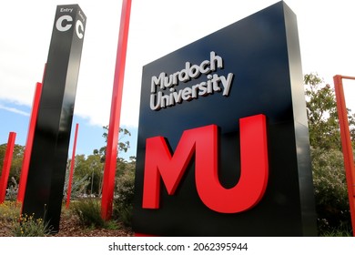 Perth, Australia - September 10 2021:  Entrance Sign To Murdoch University Campus, Western Australia